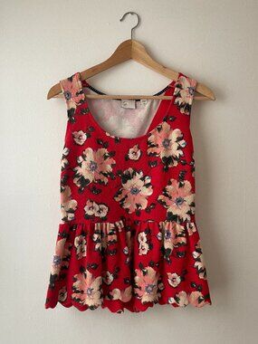 Anthropologie scallop peplum floral tank cute!